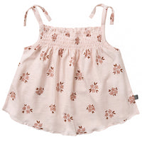 Infant & Toddler Girls Light Rose Floral Smocked Sleeveless Top