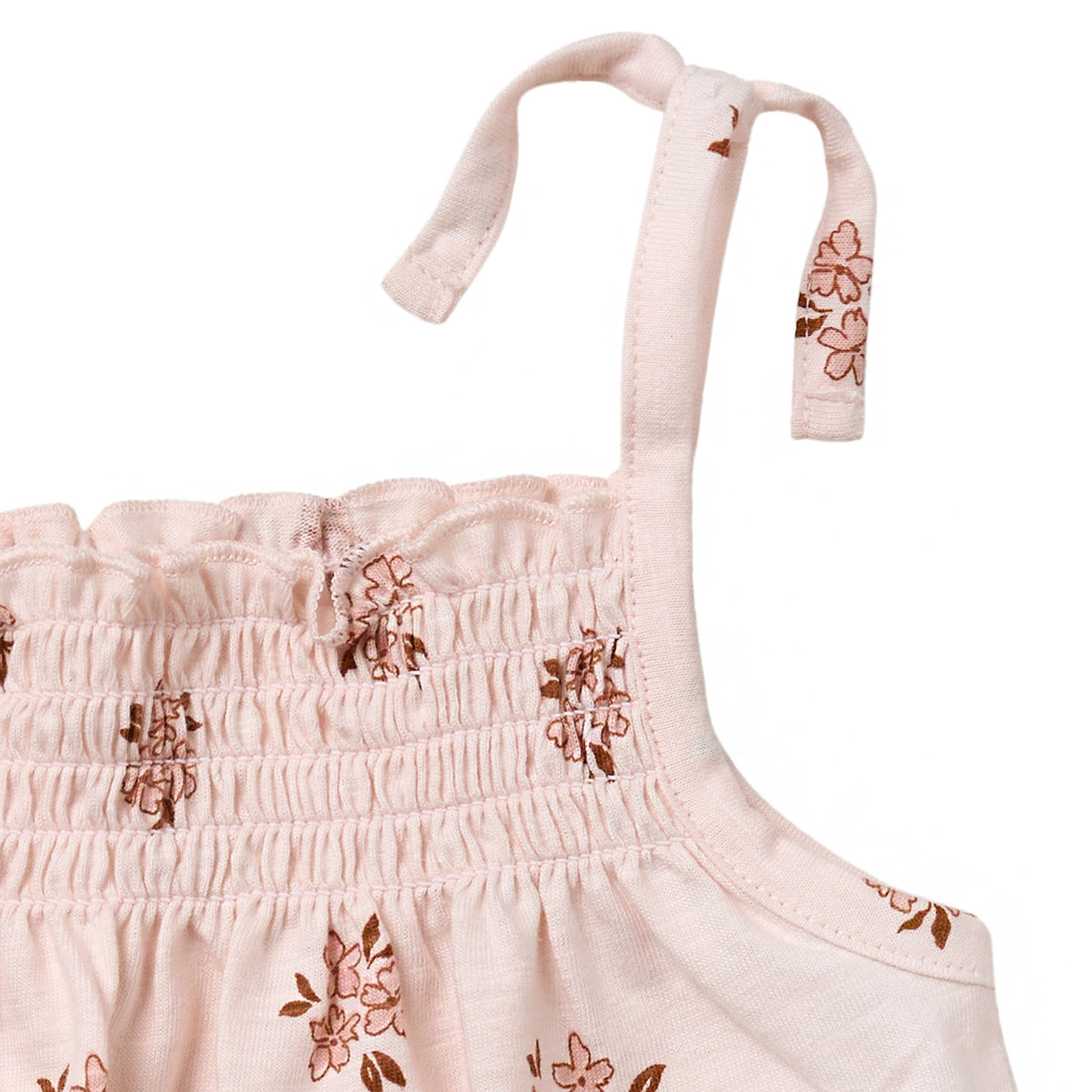 Infant & Toddler Girls Light Rose Floral Smocked Sleeveless Top, view 5