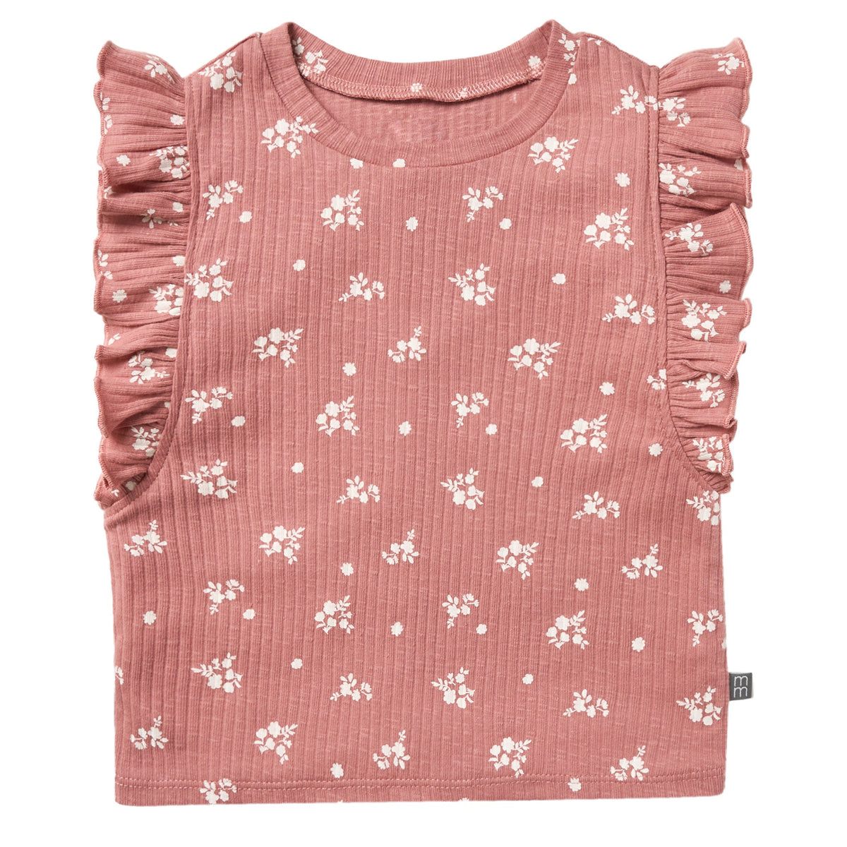 Infant & Toddler Girls Medium Rose Floral Ruffle Sleeveless Top
