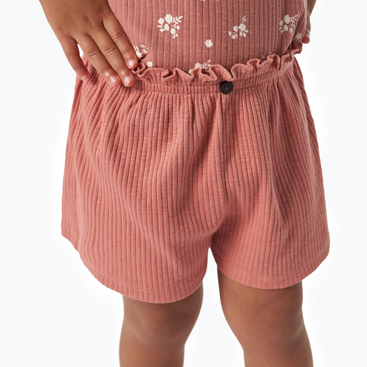 Infant & Toddler Girls Medium Rose Wide Leg Shorts, view 2