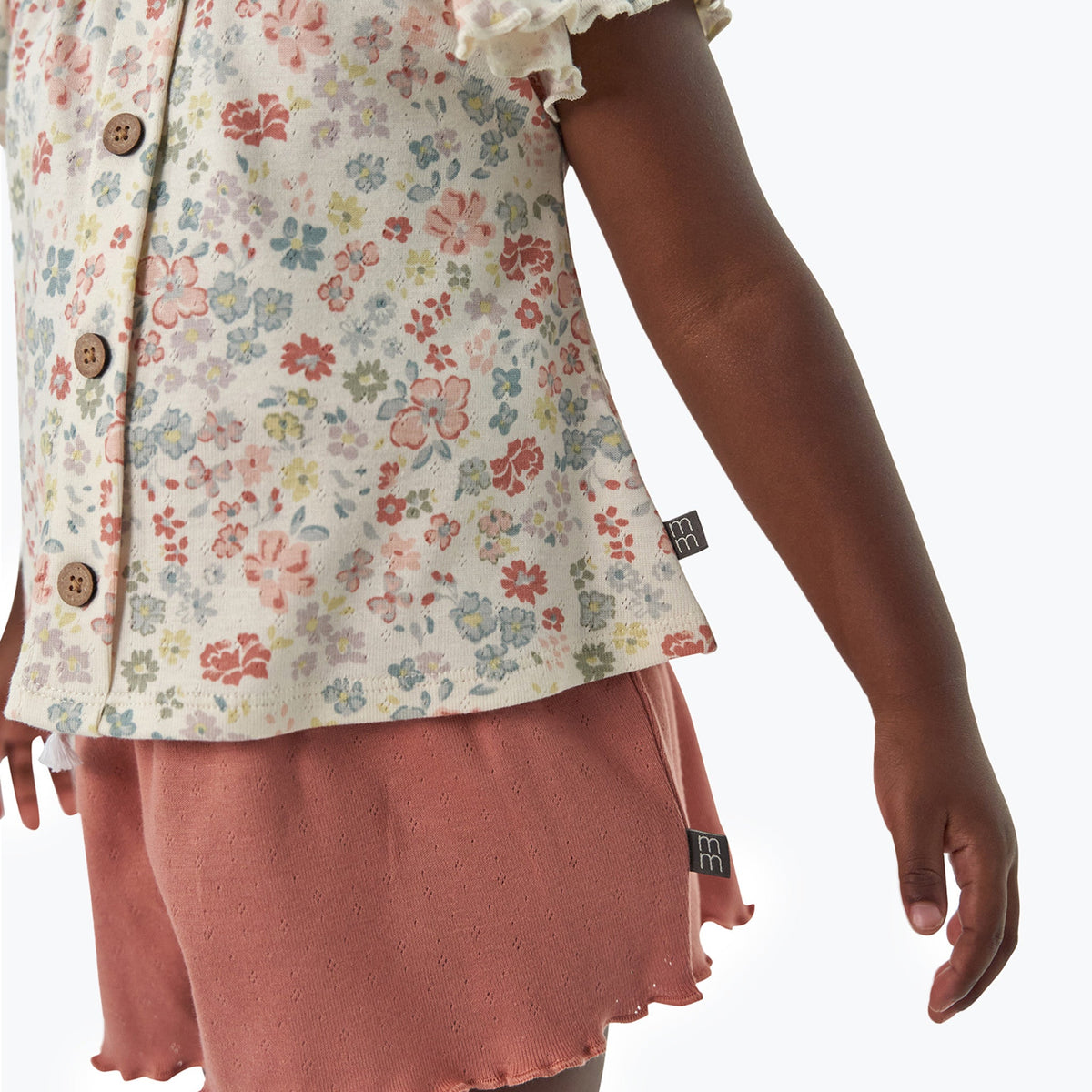 Toddler Girls Ivory Garden Ruffle Sleeve Top, view 4