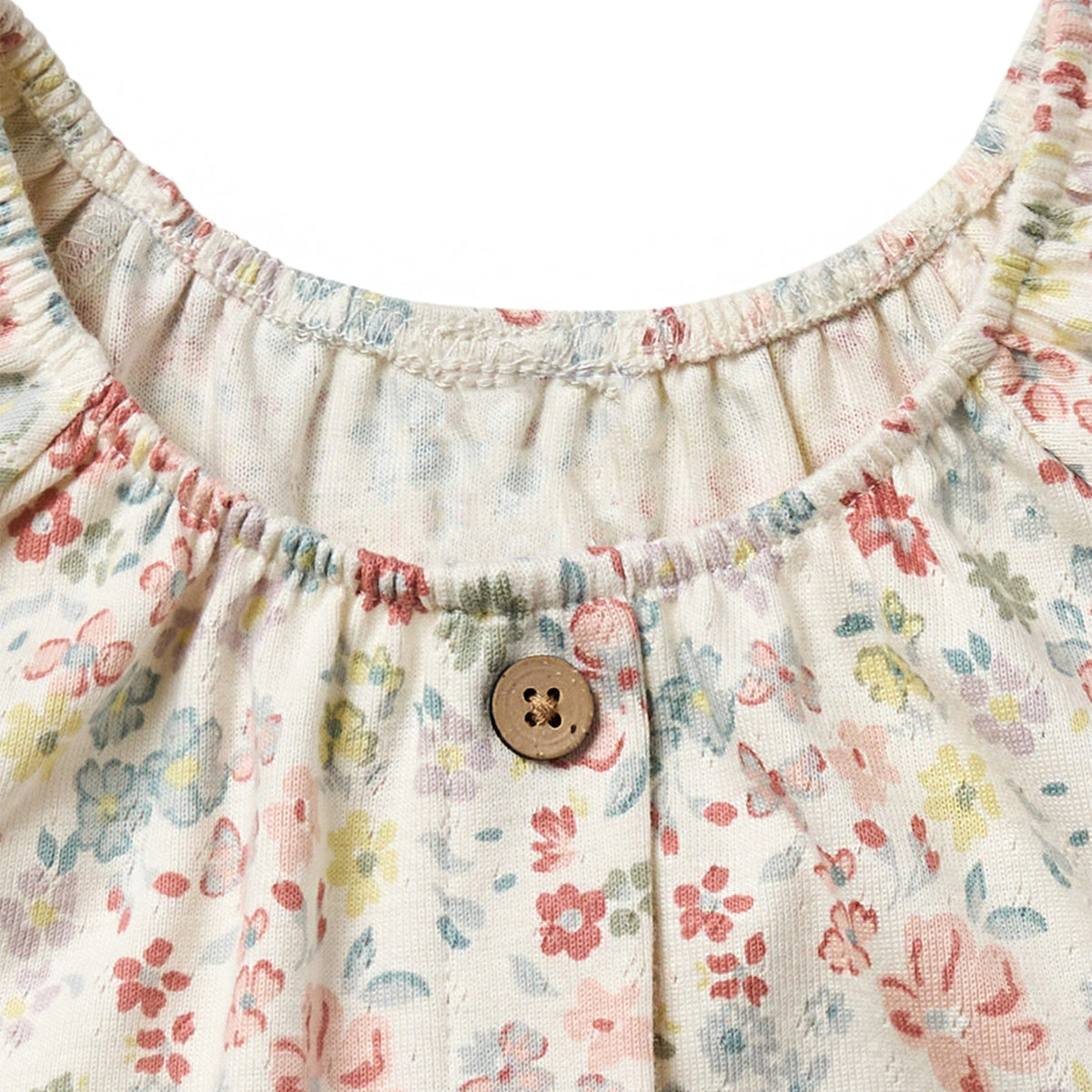 Toddler Girls Ivory Garden Ruffle Sleeve Top, view 5