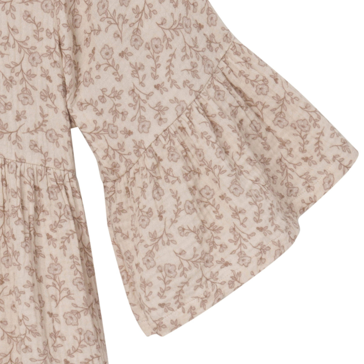 Women Tan Floral Gauze Dress-Gerber Childrenswear Wholesale