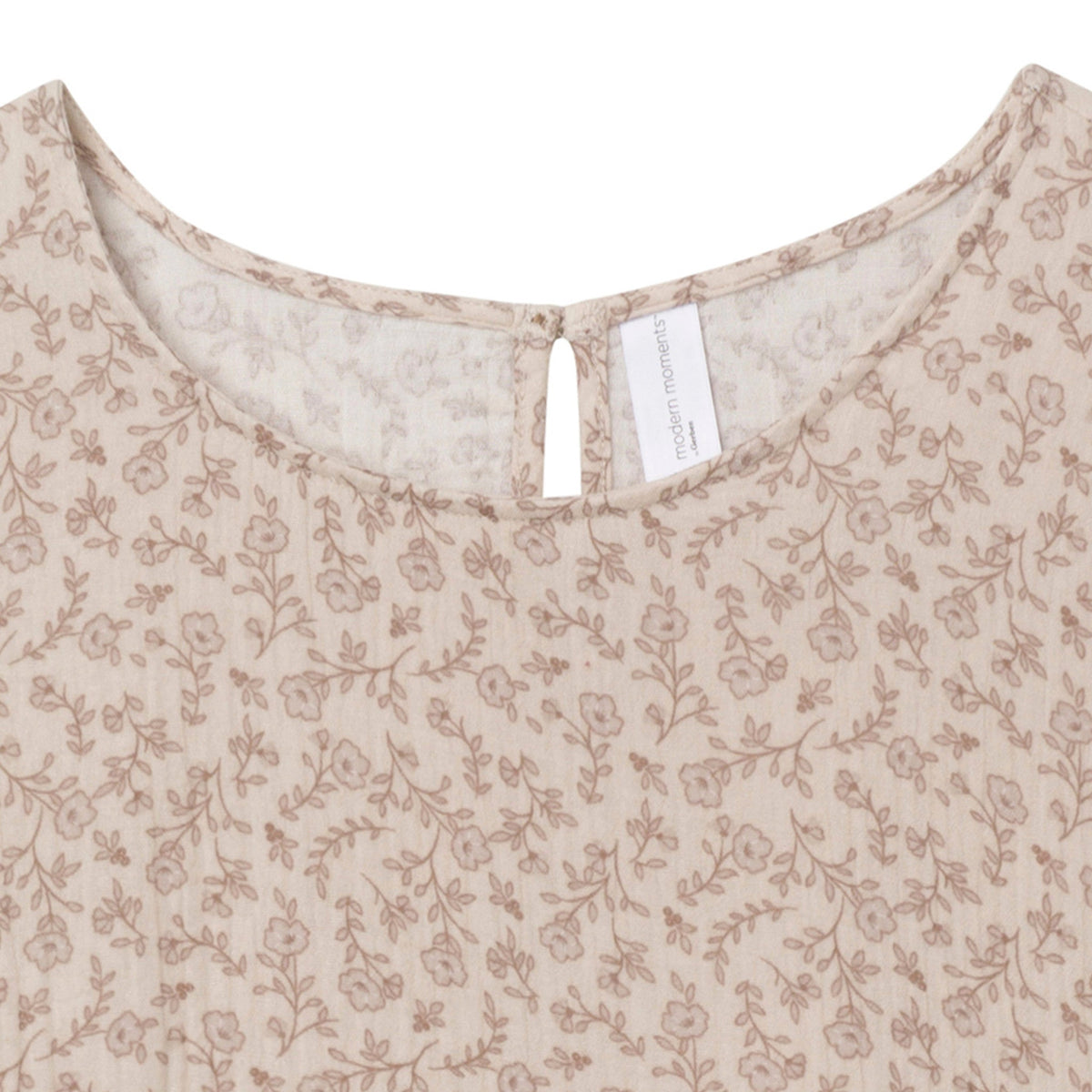 Women Tan Floral Gauze Dress-Gerber Childrenswear Wholesale