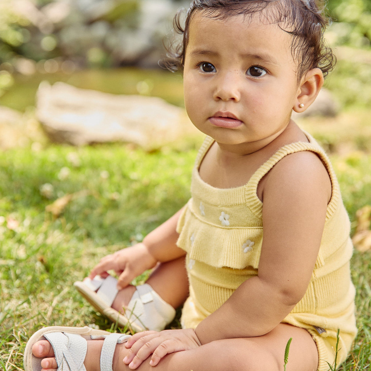Baby Girls Yellow Jersey Sunsuit-Gerber Childrenswear Wholesale