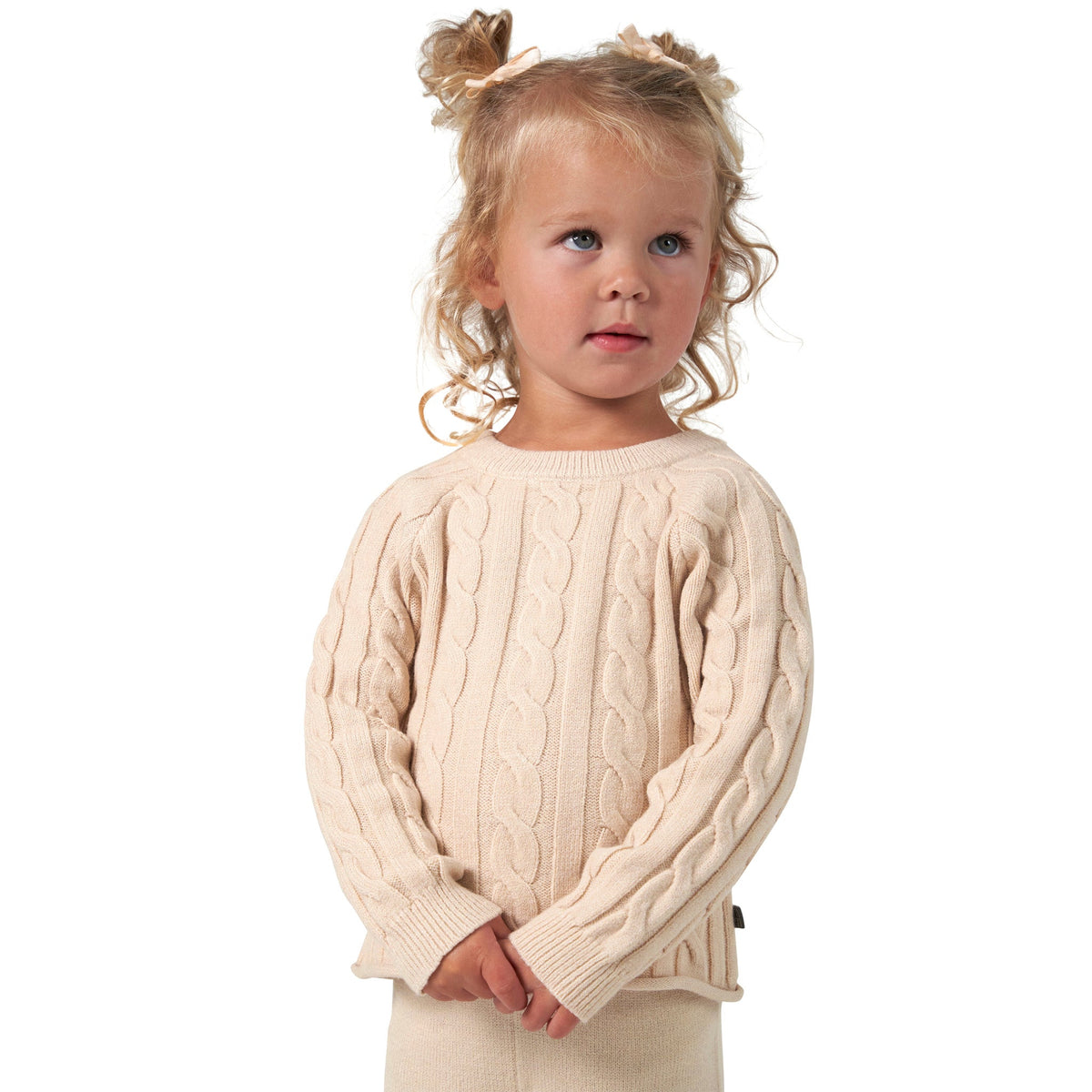 CASE of 2-Piece Toddler Girls Oatmeal Sweater Set, lifestyle photo 2