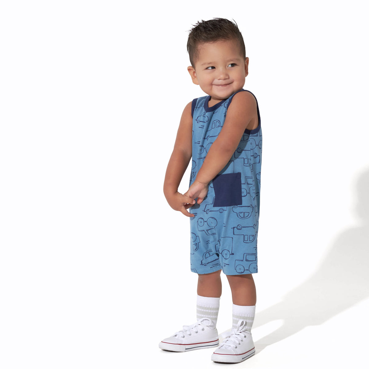 3-Pack Baby Boys Construction Zone Rompers, view 2