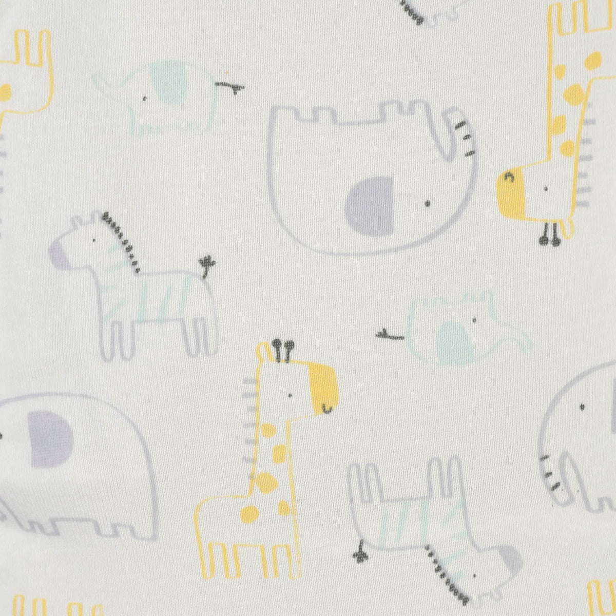 3-Pack Baby Neutral Elephants & Giraffes Long Sleeve Onesies Bodysuits, view 7