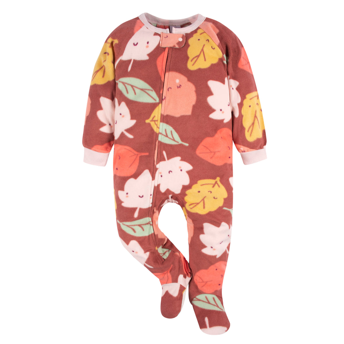 2-Pack Baby & Toddler Girls Leaves Fleece Sleepers, view 4