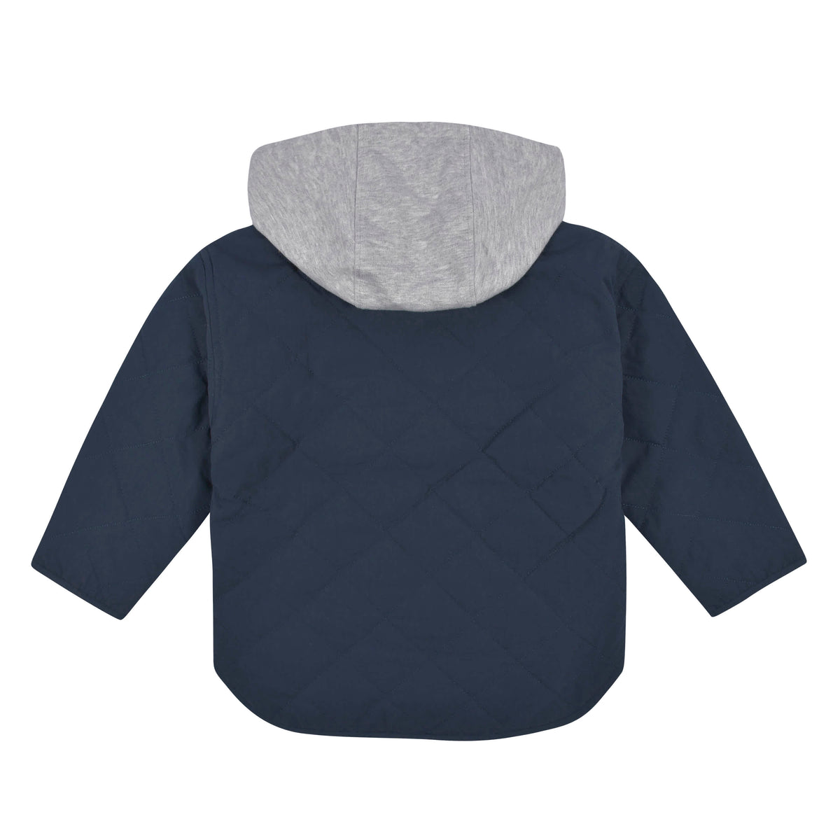 Infant & Toddler Boys Navy Quilted Hooded Jacket, view 2