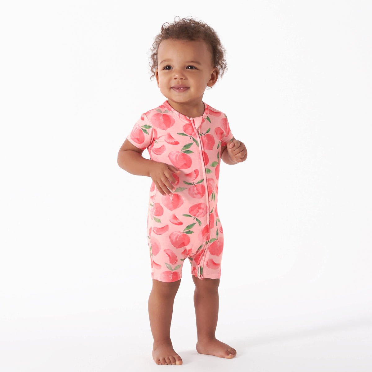 Baby Girls Just Peachy Buttery Soft Viscose Made from Eucalyptus Snug Fit Romper