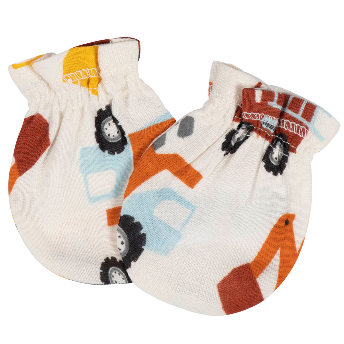 8-Piece Baby Boys Transportation Zone No Scratch Mittens & Caps Set, view 5