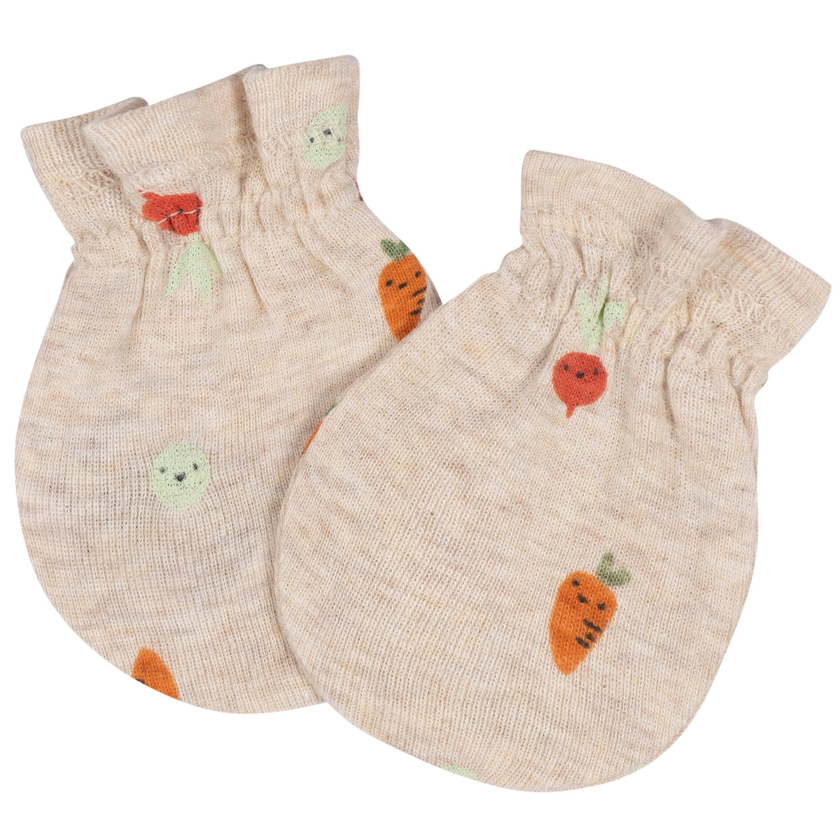 8-Piece Baby Neutral Happy Veggies No Scratch Mittens & Caps Set, view 7