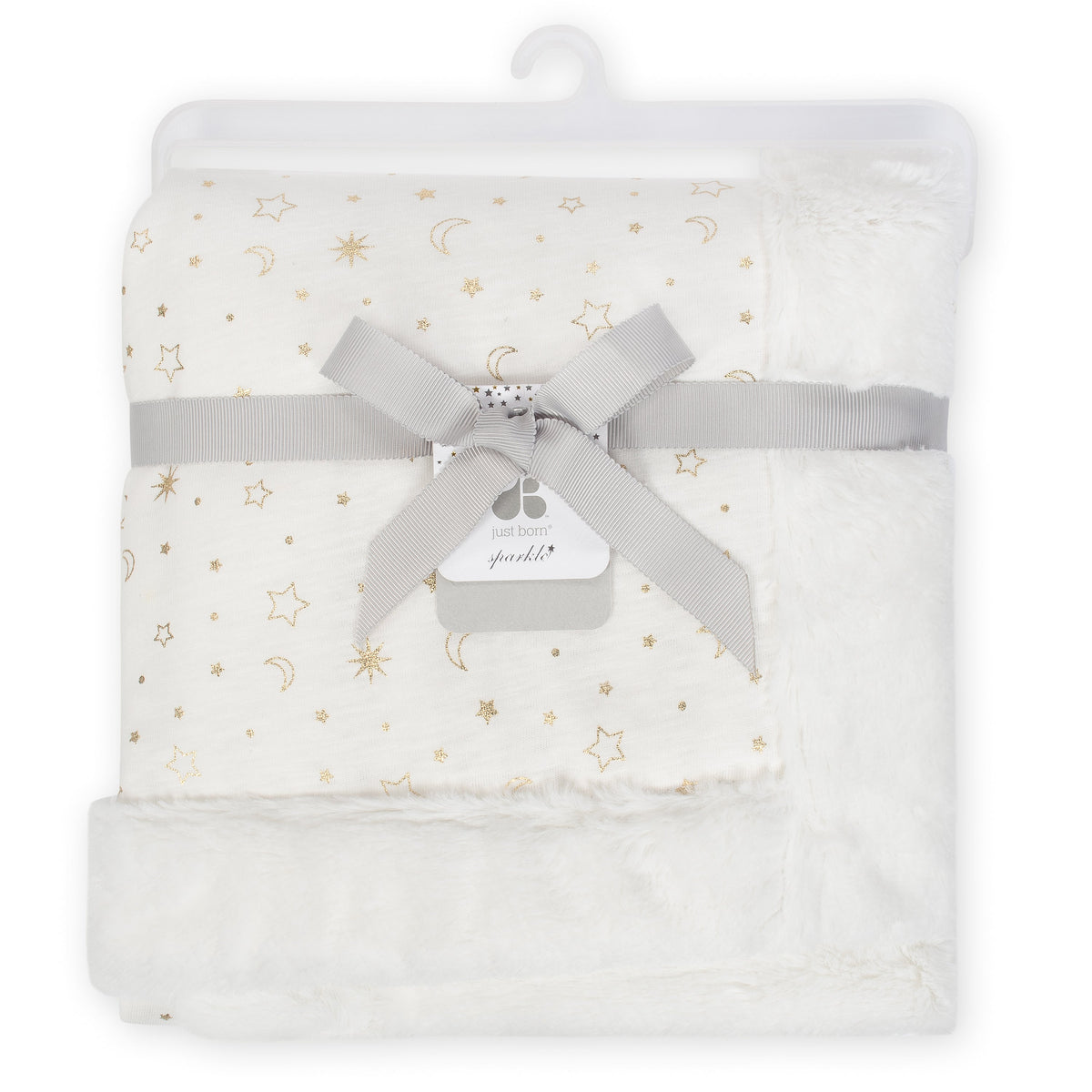 Just Born Baby Girls White Sherpa Blanket, view 2