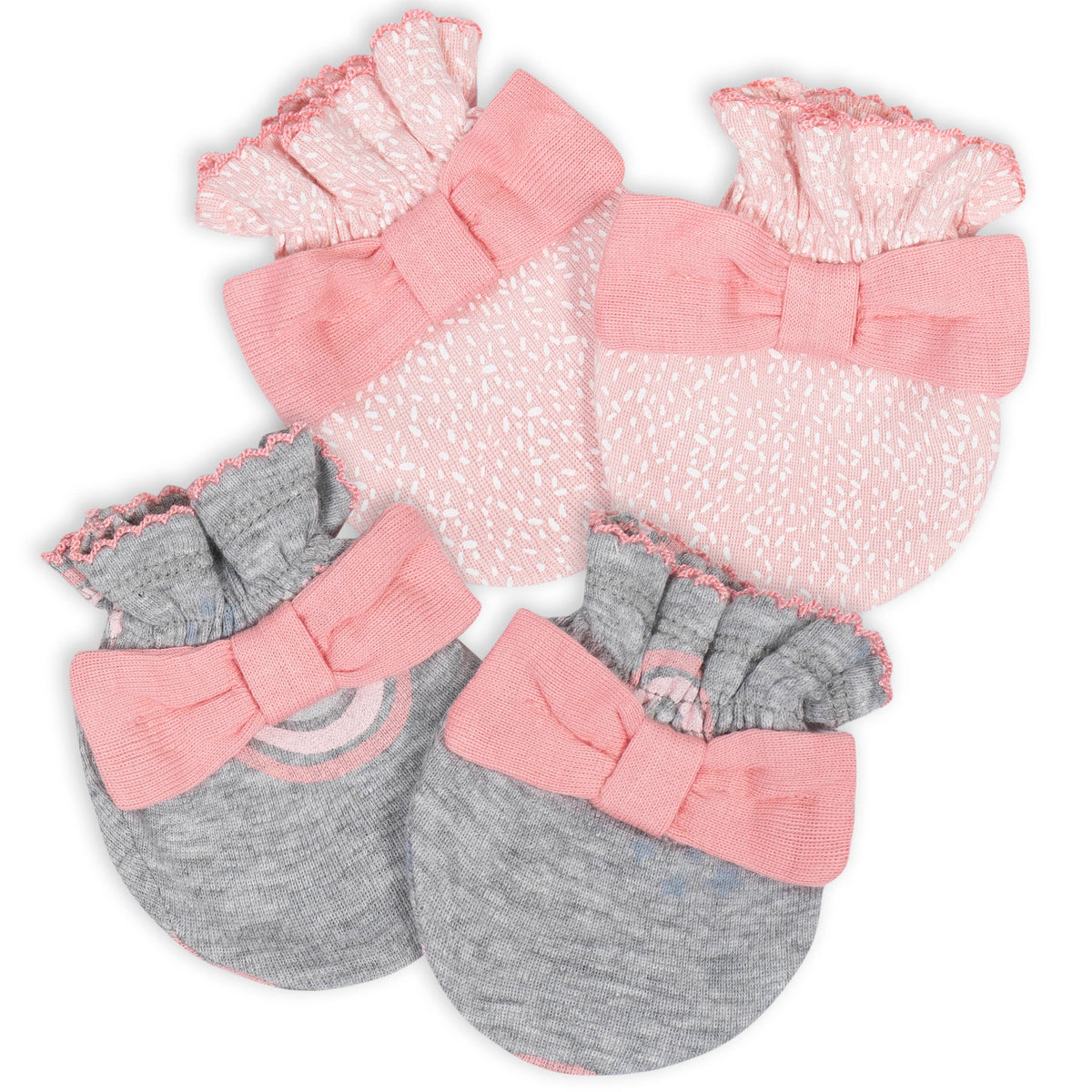 2-Pack Baby Girls Bear No Scratch Mittens