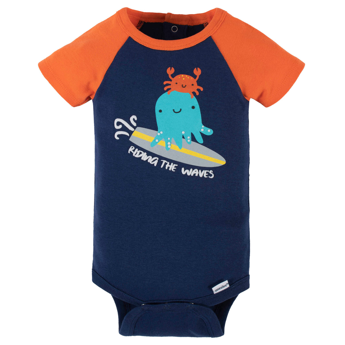 4-Pack Baby Boys Sea Friends Short Sleeve Onesies Bodysuits, view 4