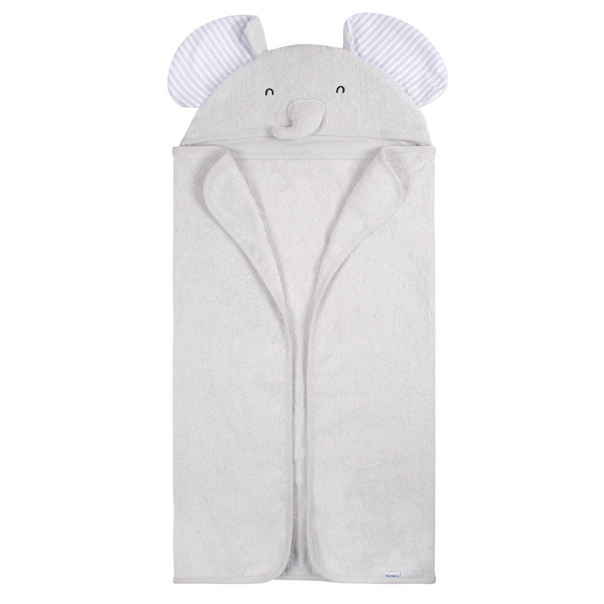 4-Piece Baby Neutral Grey Elephant Towel & Washcloths, view 3