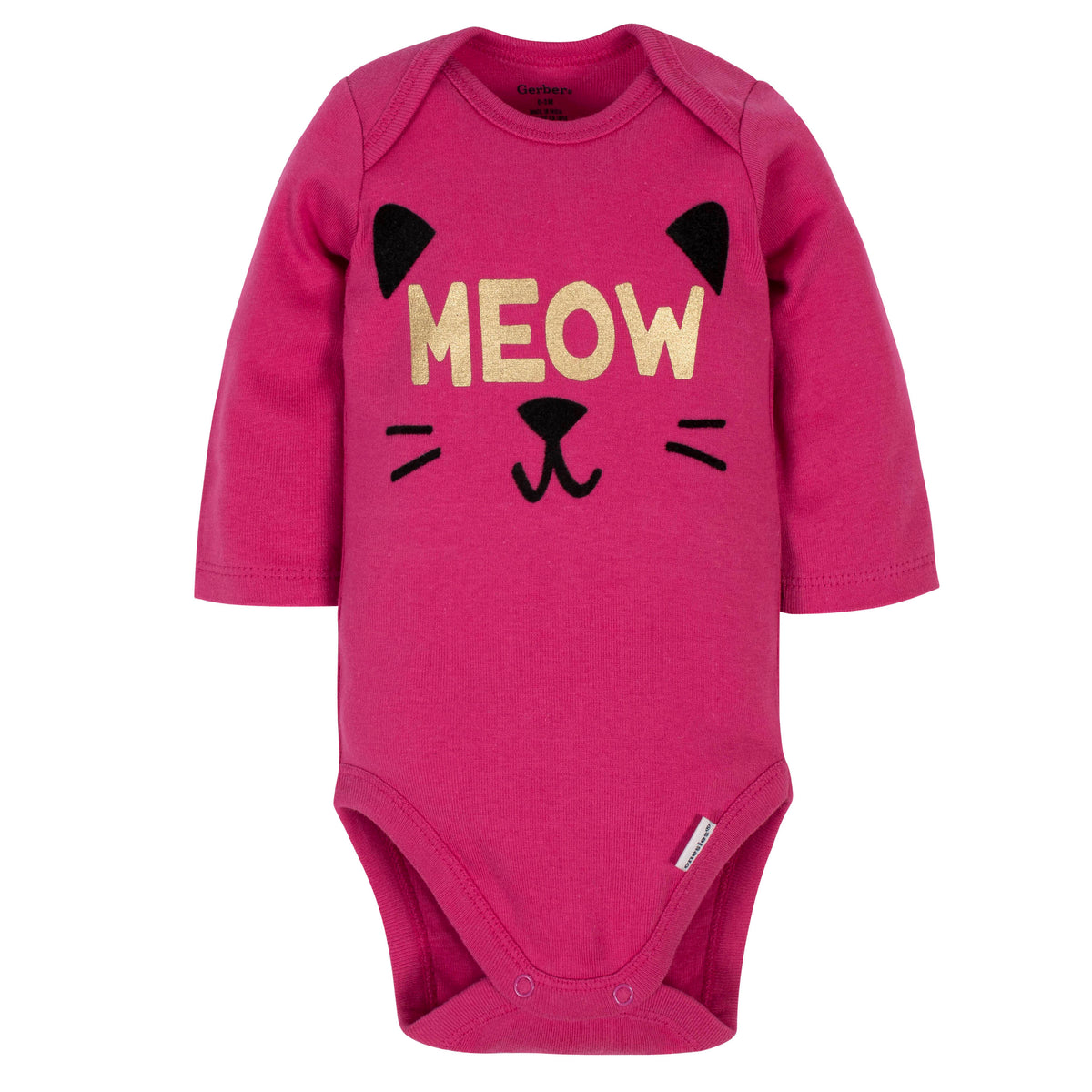 3-Piece Baby Girls Kitty Bodysuit, Pant, & Cap Set, view 2