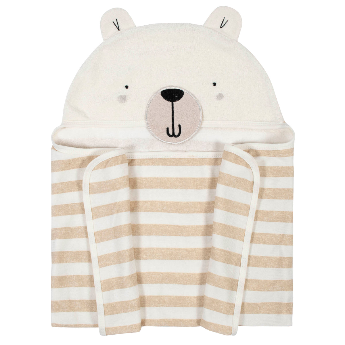 Organic Baby Boys Bear Hooded Bath Wrap