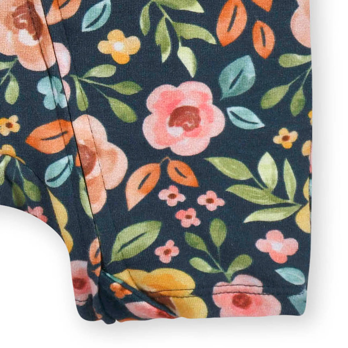 Baby Girls Midnight Floral Buttery Soft Viscose Made from Eucalyptus Snug Fit Romper, view 7