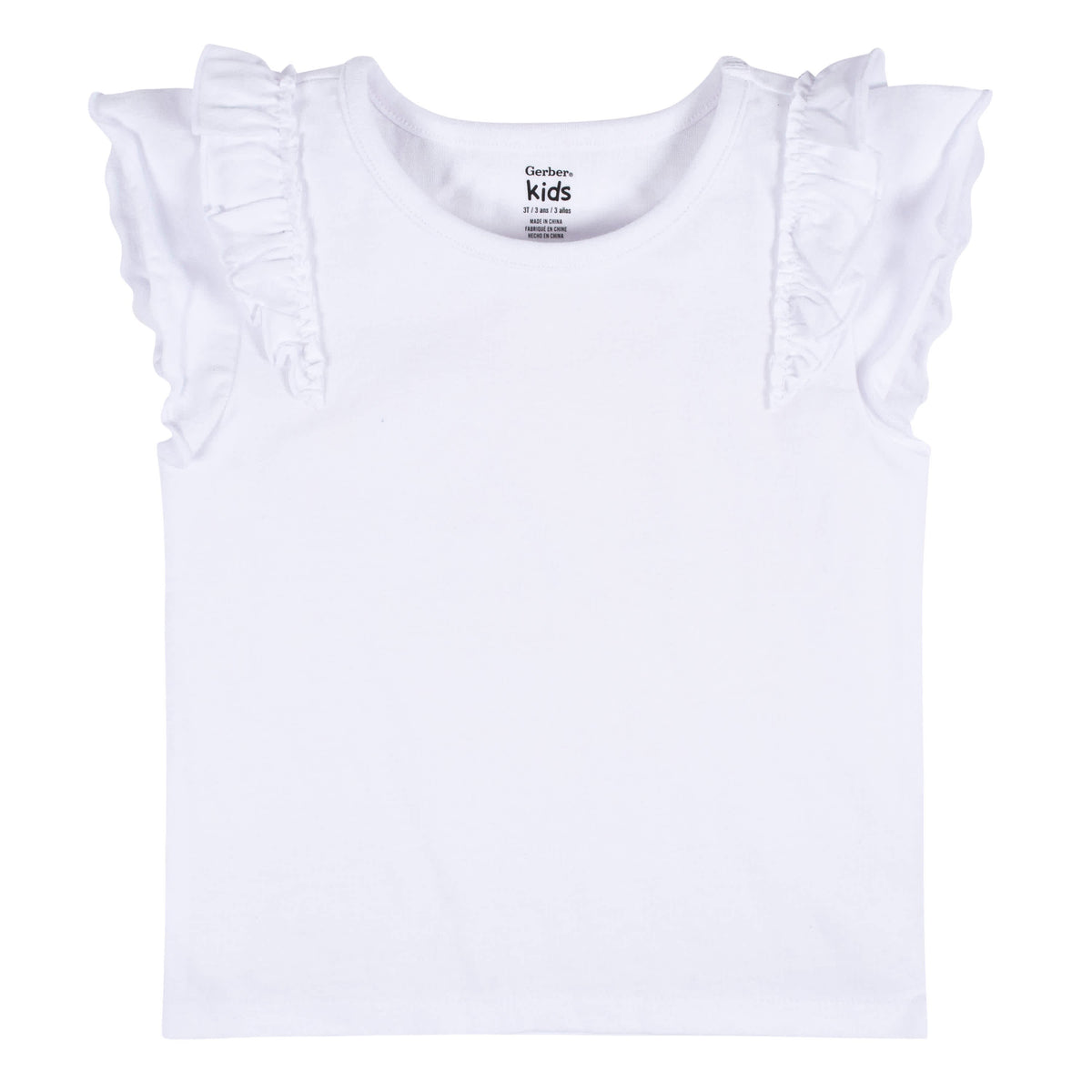 2-Pack Infant & Toddler Girls Pink & White Double Ruffle Tops, view 2