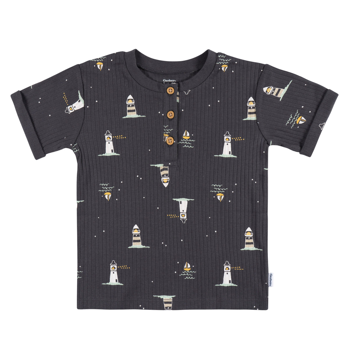 3-Pack Infant and Toddler Boys Sun Henley T-Shirts, view 2