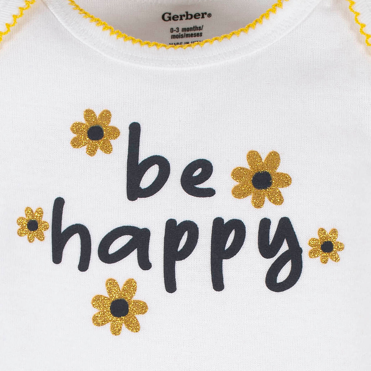 4-Piece Baby Girls Bee Garden Onesies Bodysuit, Tee, Skort & Pant Set, view 3