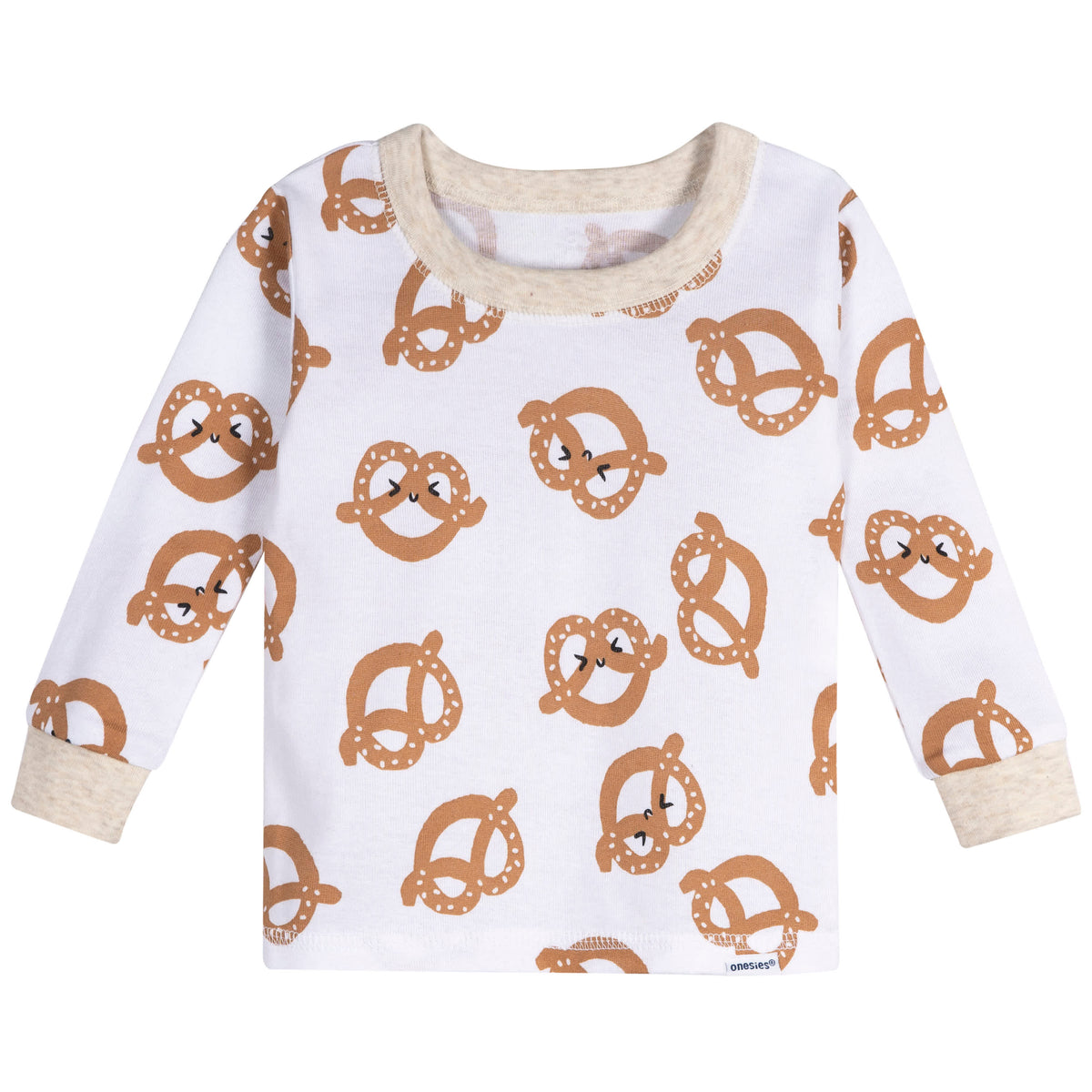 4-Piece Baby Neutral Pretzels Pajamas Sets, view 2