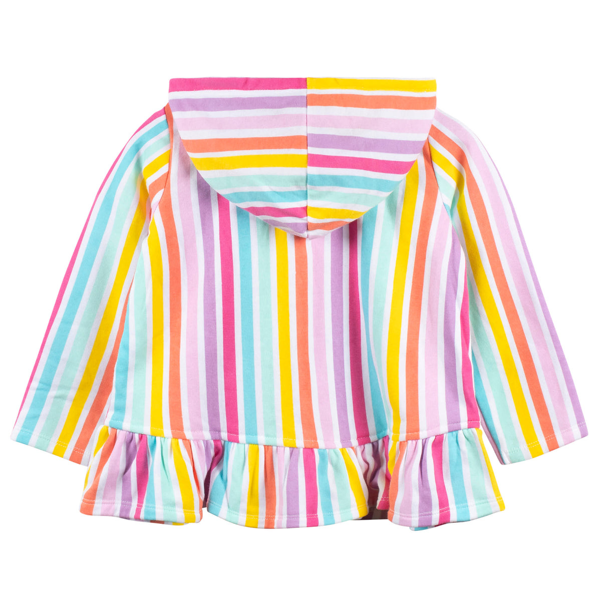 Baby & Toddler Girls Rainbow Hooded Zip Front Terry Coverup, view 9