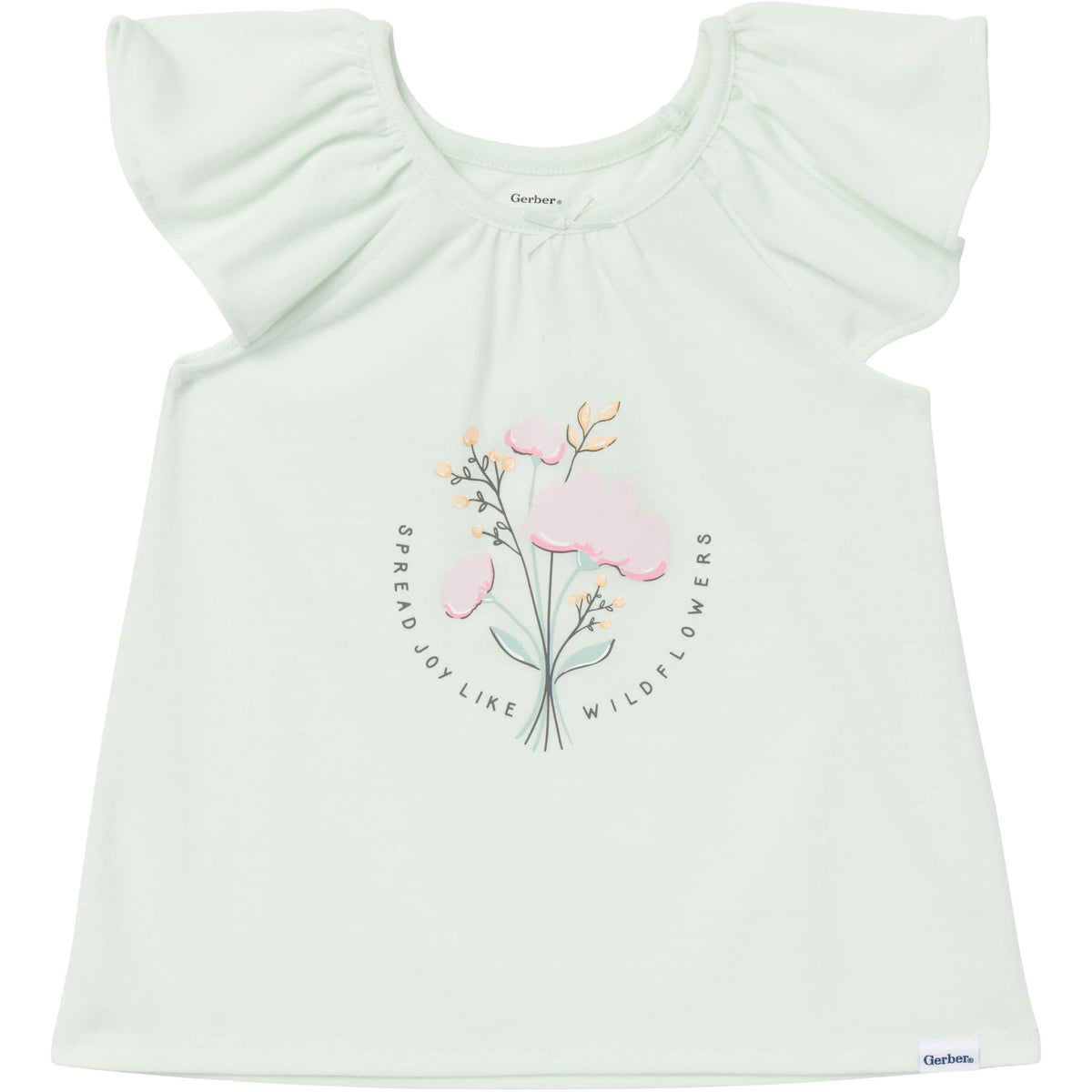 3-Piece Toddler Girls Wildflowers T-Shirt, Shorts & Pants Pajama Set, view 2