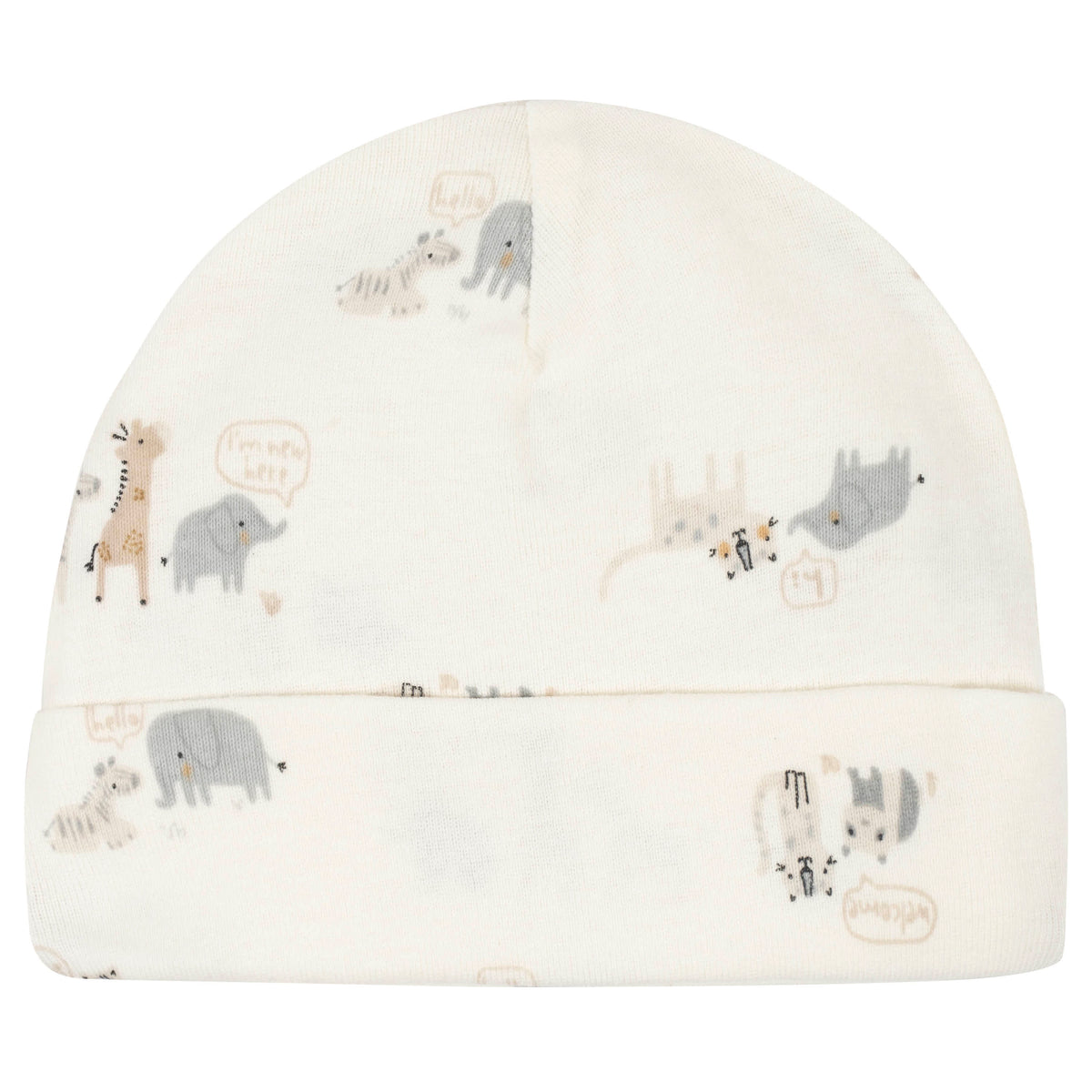 5-Pack Baby Neutral Safari Caps, view 6