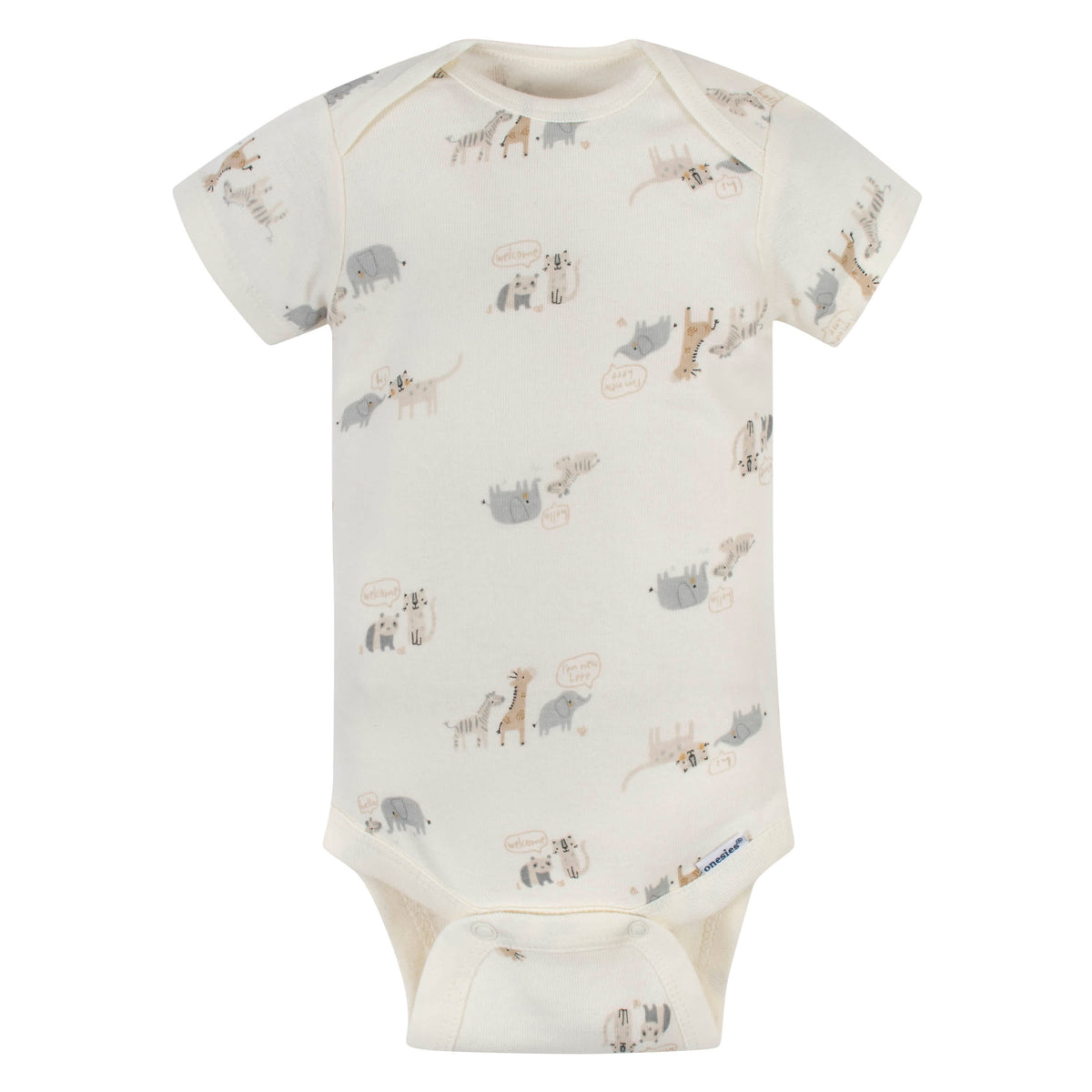 5-Pack Baby Neutral Safari Short Sleeve Onesies Bodysuits, view 5