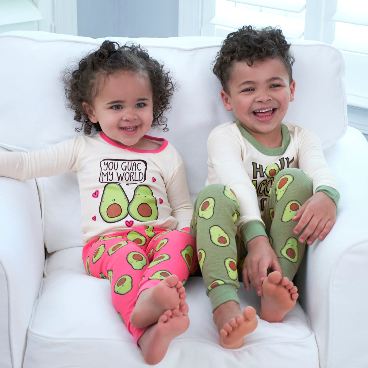 4-Piece Infant & Toddler Girls Pink Avocado Snug Fit Cotton Pajamas, view 3