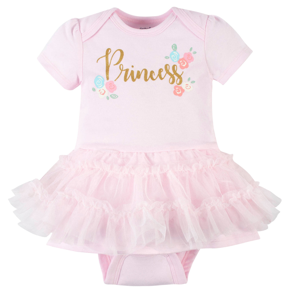 2-Piece Baby Girls Princess Tutu Onesies Bodysuit & Cap Set, view 2