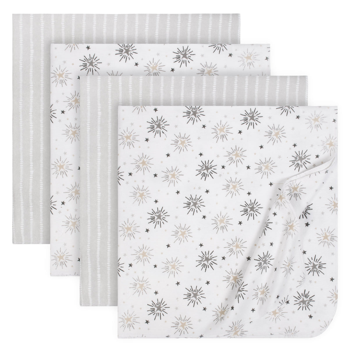 4-Pack Baby Neutral Receiving Blankets