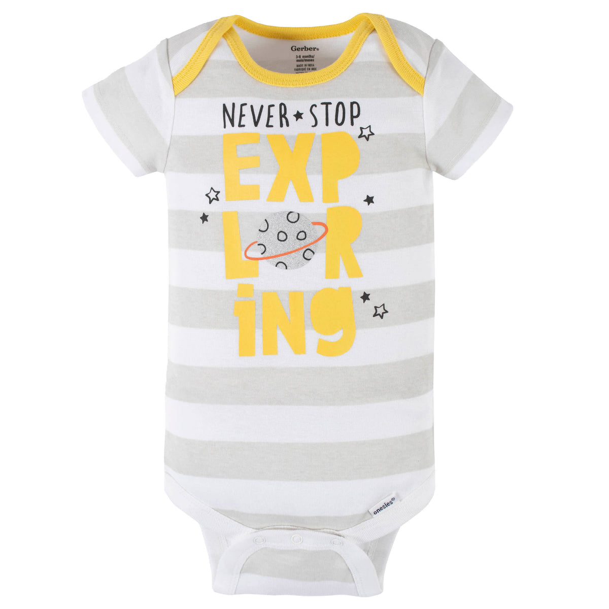 4-Pack Baby Boys Blast Off Short Sleeve Onesies Bodysuits, view 2