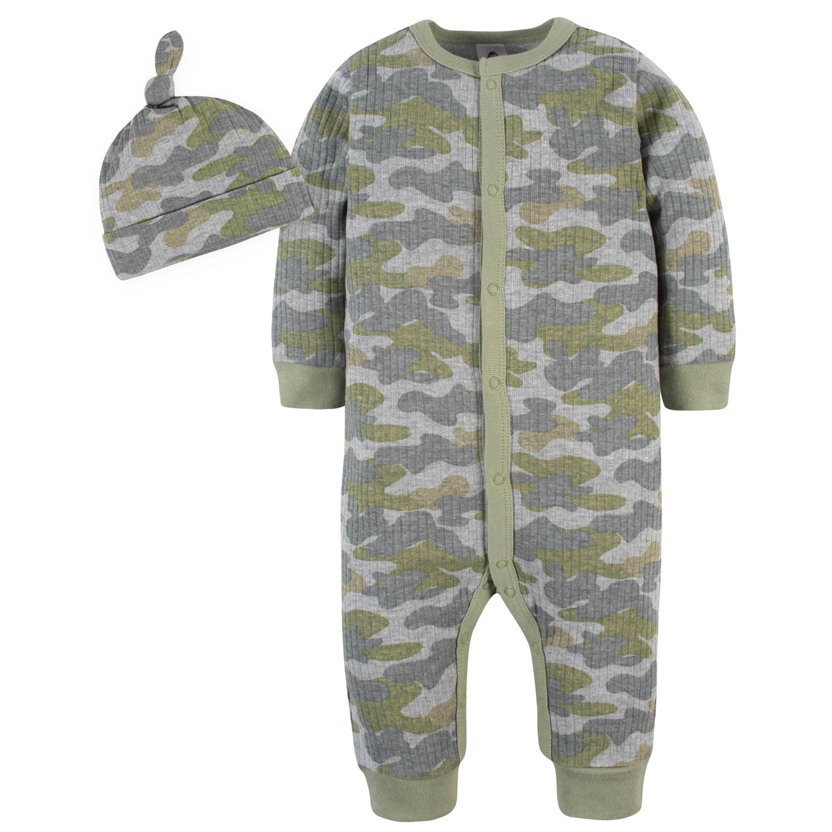 2-Piece Baby Boys Camo Coverall & Hat Set