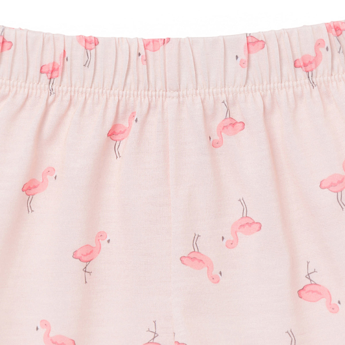 2-Piece Infant & Toddler Girls Flamingoes Button Up Pajama Shorts Set, view 5