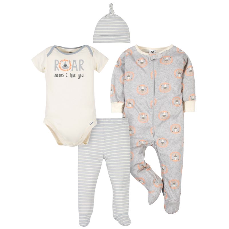 4-Piece Organic Sleep 'N Play, Onesie, Footed Pant, and Cap