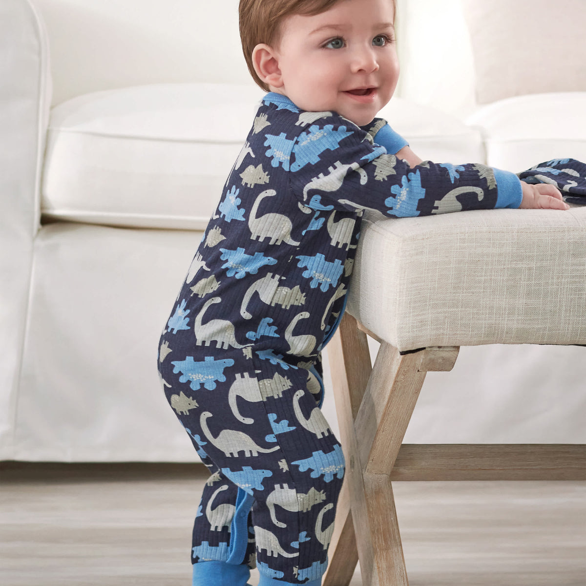 2-Piece Baby Boys Dinosaurs Coverall & Hat Set, view 7