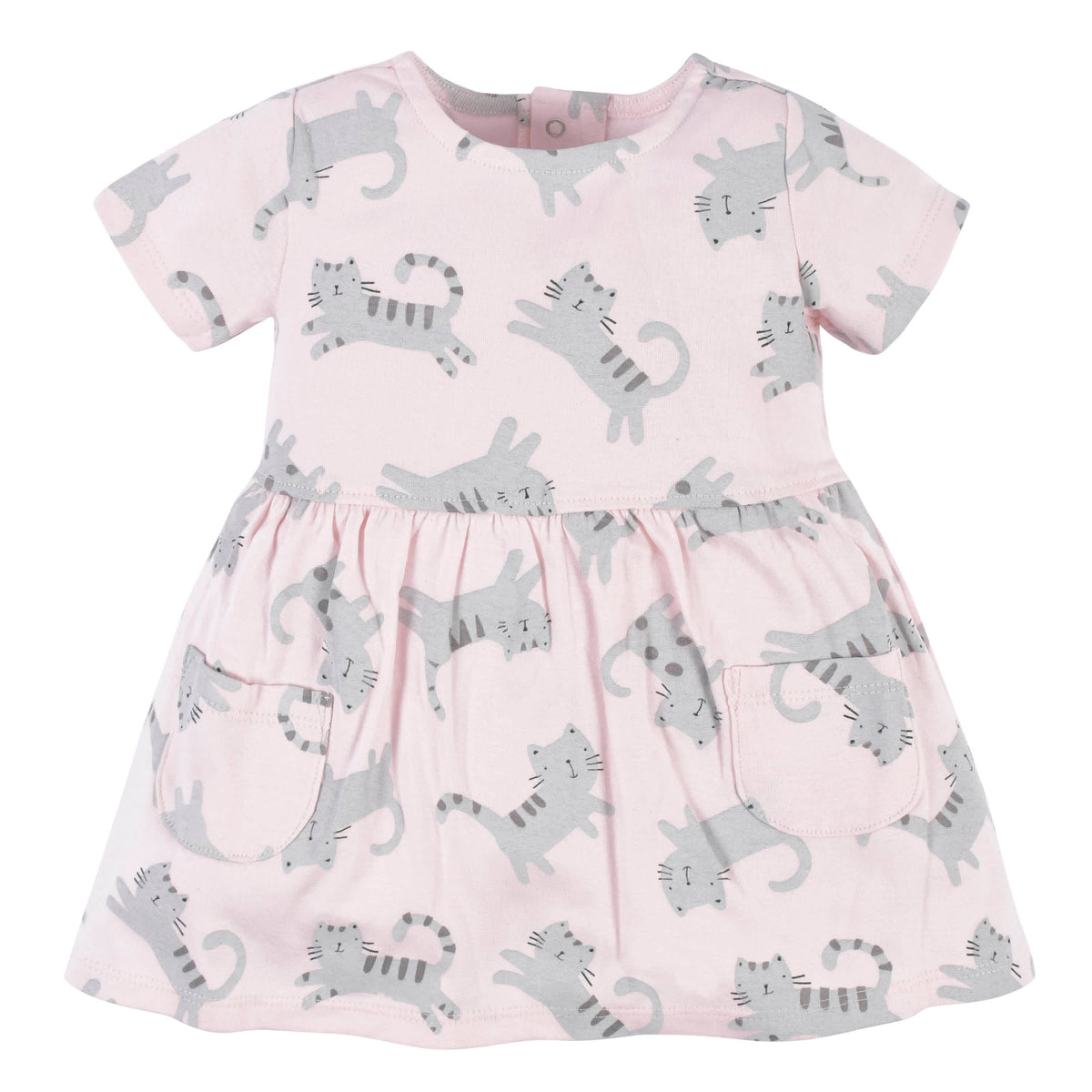 Baby Girls Floral Leopard Dress With Pockets