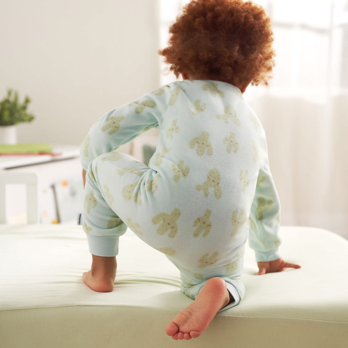 3-Pack Infant & Toddler Neutral Cactus Footless Fleece Pajamas, view 2