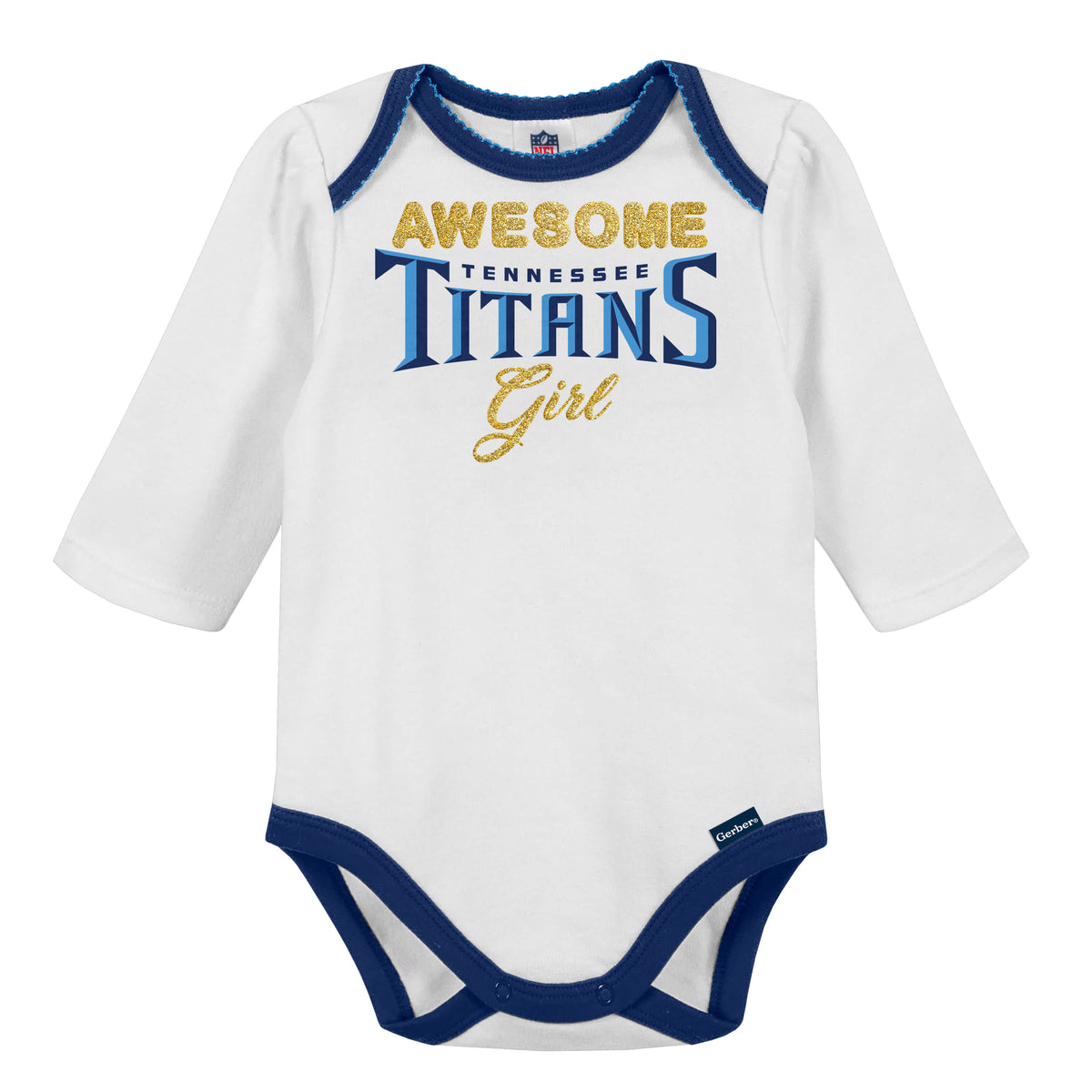 3-Piece Baby Girls Titans Bodysuit, Footed Pant, & Cap Set, view 2