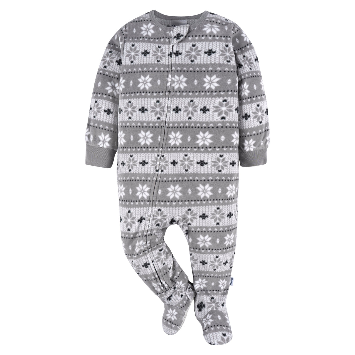 2-Pack Baby & Toddler Neutral Grey Fairisle Fleece Pajamas, view 2