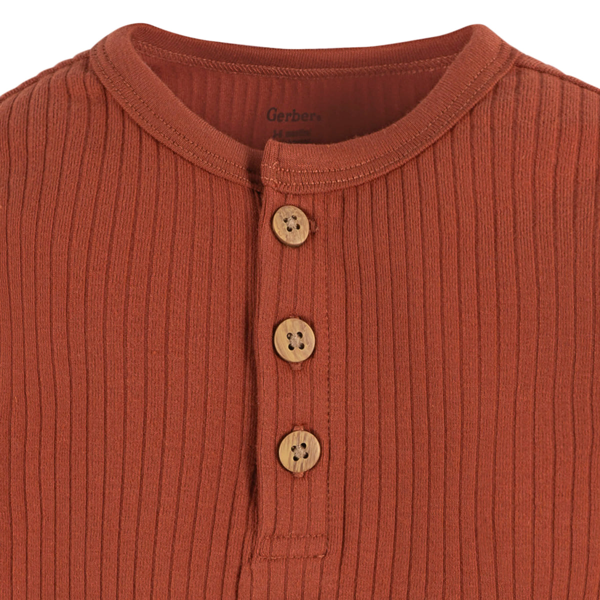 2-Pack Baby Boys Rust Oatmeal Heather Bodysuits, view 5