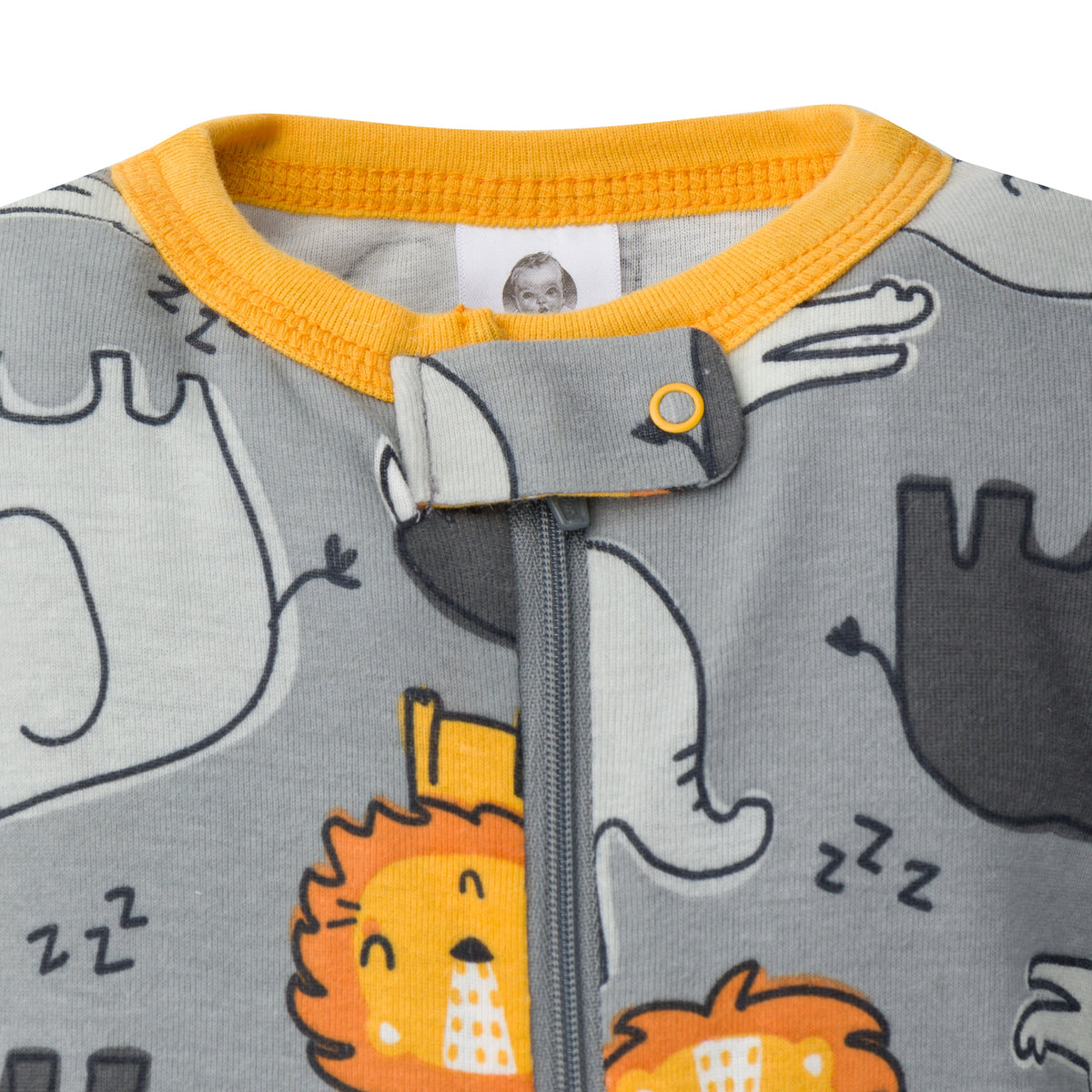 2-Pack Boys Lion Snug Fit Footed Cotton Pajamas, view 2