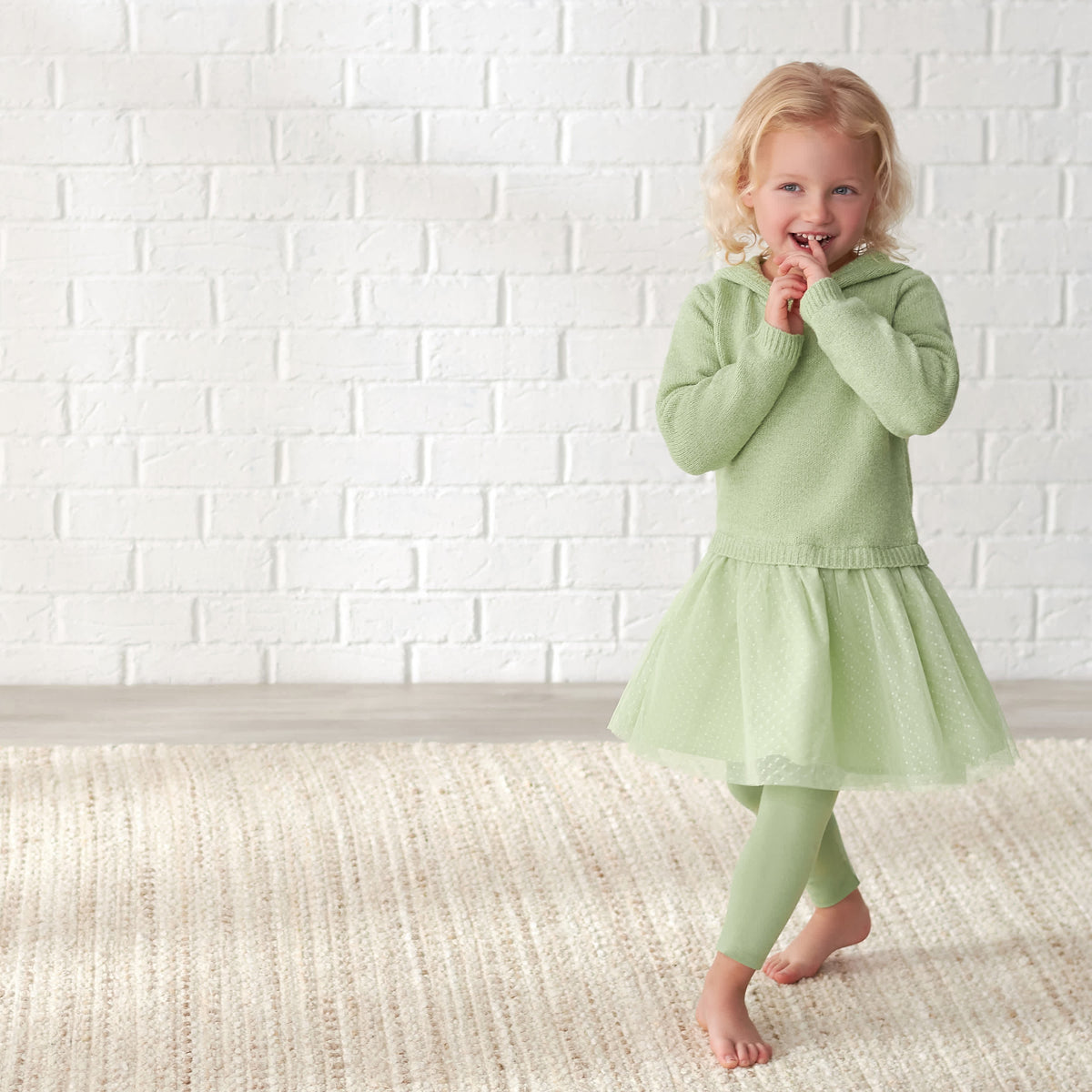 Infant & Toddler Girls Green Leggings, view 4