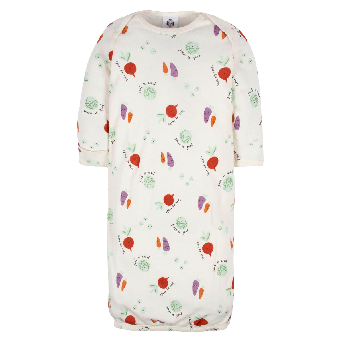 4-Pack Baby Neutral Happy Veggies Gowns, view 4