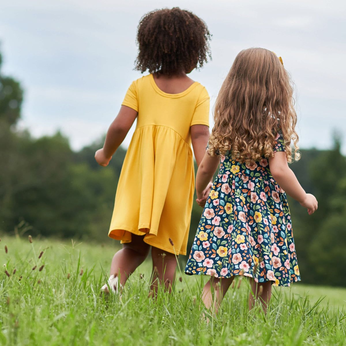 Infant & Toddler Girls Midnight Floral Buttery Soft Viscose Made from Eucalyptus Twirl Dress, view 4