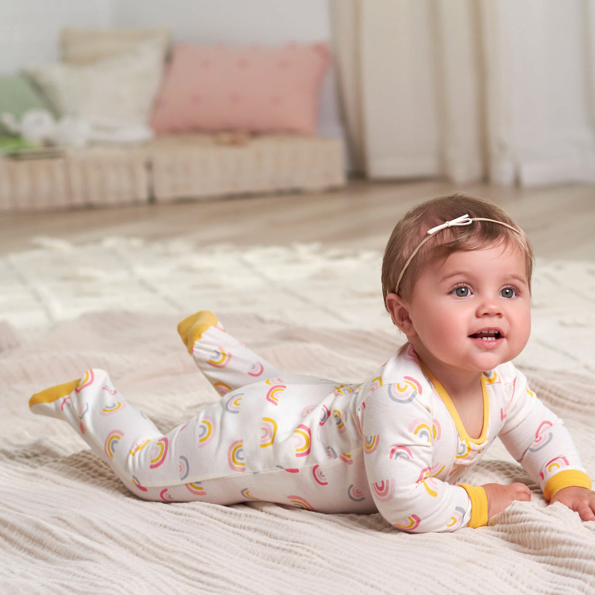 4-Pack Baby Girls Golden Floral Sleep 'N Plays, view 4